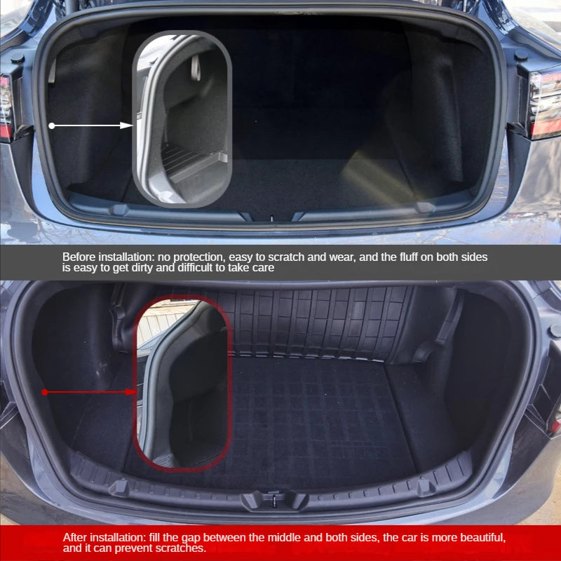Trunk Protector Sill Guard For Tesla Model 3 Anti-Scratch Mat Rear Cargo Threshold Bumper TPE Pad Door ABS Side Cover Accessorie