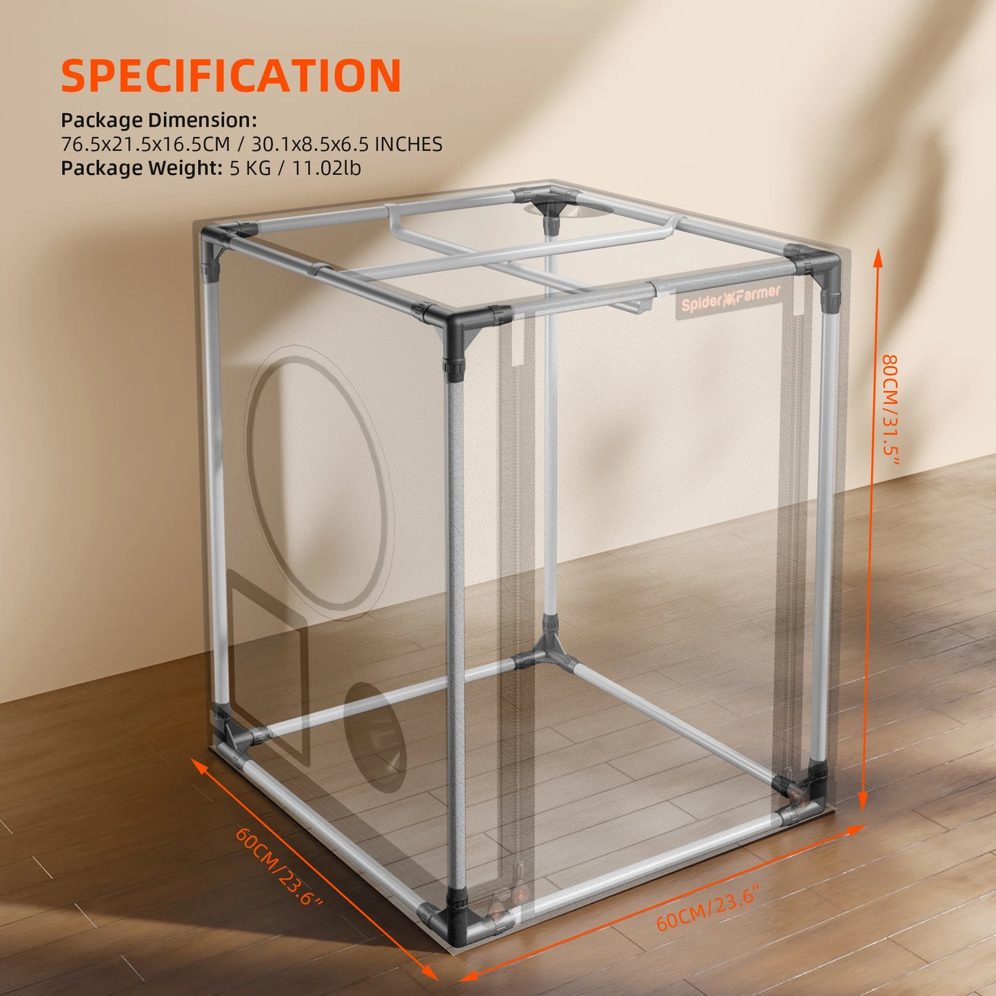 Spider Farmer Grow Tent  60x60x80CM Reflective Mylar 2000D Oxford Cloth Indoor Home Box For Indoor Home Box Hydroponic 3x3x6FT