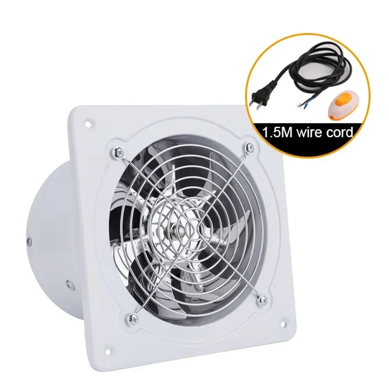 220V 4/6 Inch High Speed Exhaust Fan Household Air Ventilator Kitchen