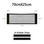 Car Trunk Net Car Double Storage Network Bag Auto Seat Back Fixed Mesh Pocket Universal Car Elastic Velcro Straps Net Organizer