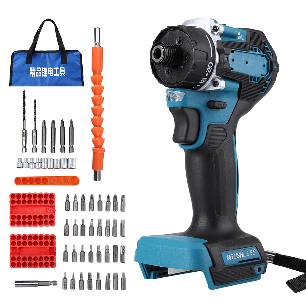 20+1 Torque 1/4inch Brushless Electric Screwdriver 280N.m Cordless Electric Drill Power Tool For Makita 18V Battery by Drillpro
