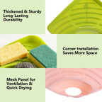 Multifunctional Kitchen Sink Triangle Storage Rack - Dishwashing Sponge Drainage Shelf Utensil Organizer for Home Garden