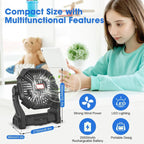 Camping Fan Portable with LED Light 20000mAh Rechargeable Battery Powe