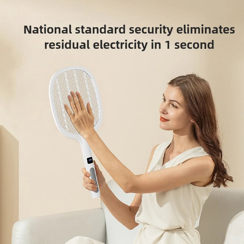 Electric Fly Swatter Handheld Fly Killer and Mosquito Trap Lamp Safe R