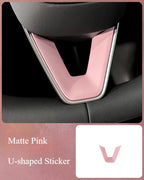 For Tesla Model 3 Highland 2024 Car Accessories Steering Wheel Patch Decorative Protective Cover Sticker Steering Wheel Sticker