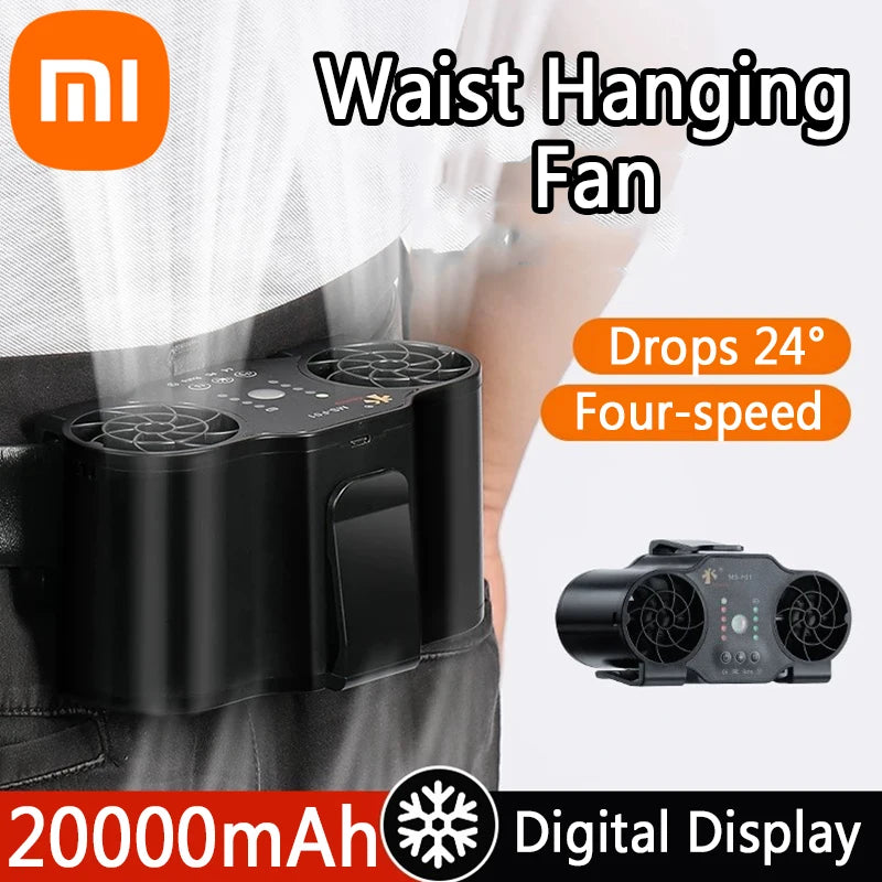 Xiaomi Digital Display Waist Hanging Fan Portable Outdoor Work Waist H