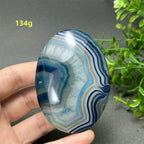 Natural Blue Agate Palm Play Healing Spiritual Meditation Chakra Witchcraft Prayer Energy Feng Shui Home Decor Gift
