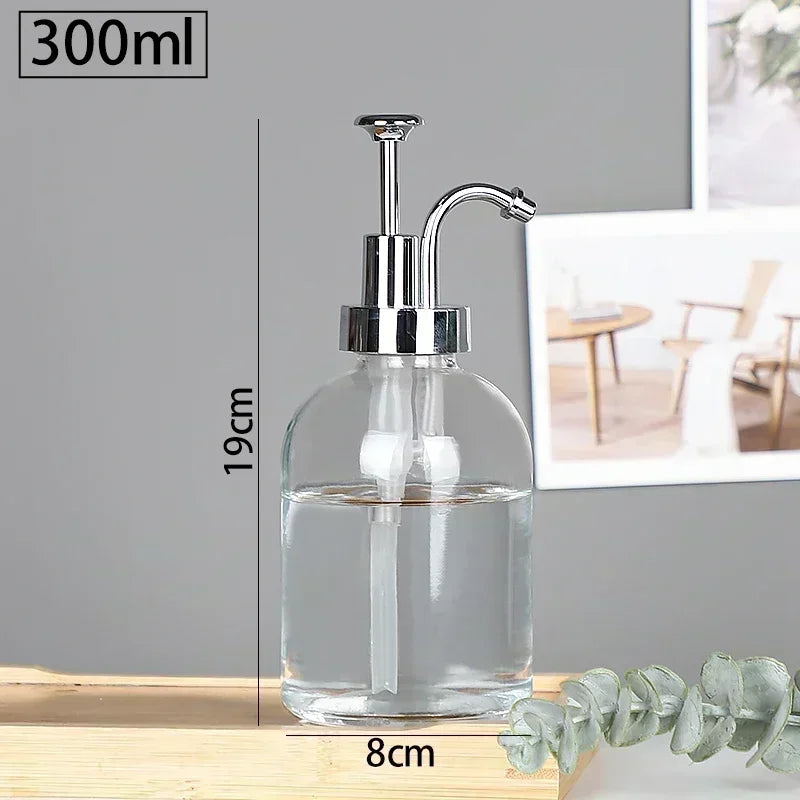 Nordic Relief Glass Shampoo Bottle Hotel Bathroom Accessories Pressing Type Soap Dispenser Home Shampoo Dispenser Bottles