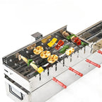Fully Automatic BBQ Flip Rack Adjustable Width Rolling BBQ String Machine 5V Can Connect To Power Bank AC/DC