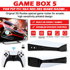 NEW GB5 Video Game Console 64GB/128GB 40000 Free Games HD TV Game Box 5 Two Gamepads For PS1/PPSPP/MAME Arcade Gaming Stick