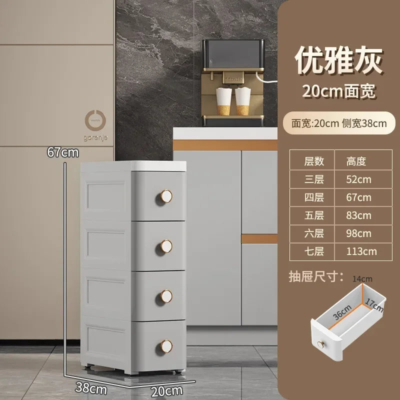 Modern Plastic Cabinet for Bedside Drawer Type Narrow Side Bathroom Cabinet Creative Cabinets for Laundry Room