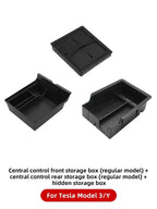YZ For Tesla Model 3 Medel Y Storage Box Center Armrest Hidden Box Cup Holder Organizer 2023 2022 Car Accessories