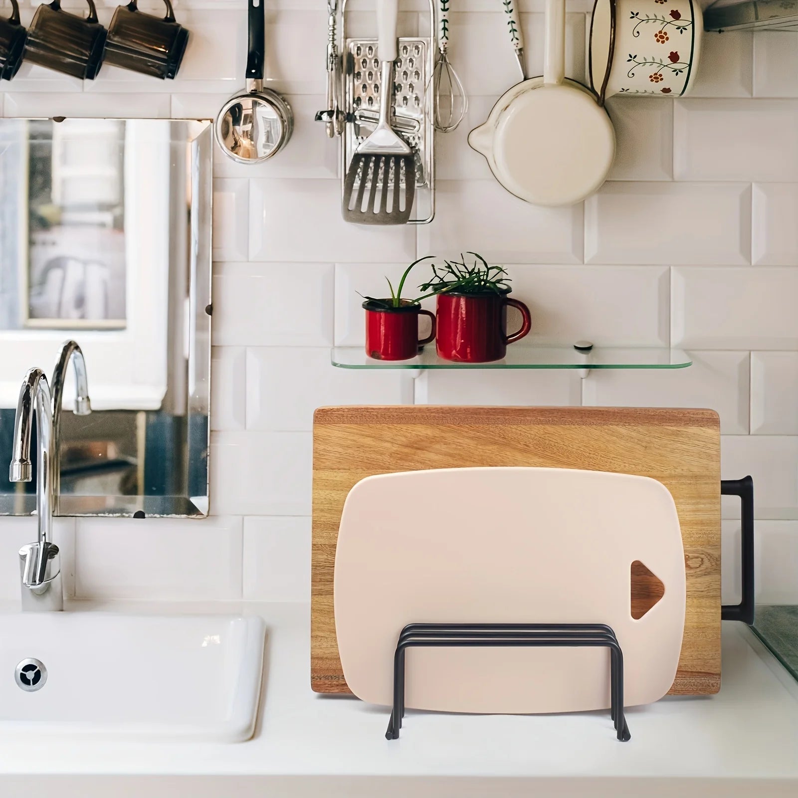 Vegetable Cutting Board Storage Rack, Cutting Board Holder, Cabinet Baking Tool Organizer, and Kitchen Accessories.