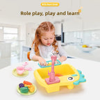 Kitchen Sink Toys Kitchen Toys for Kids with Tableware Accessories Vegetable Fruit Fishing Games for Toddlers Kids Kitchen Play