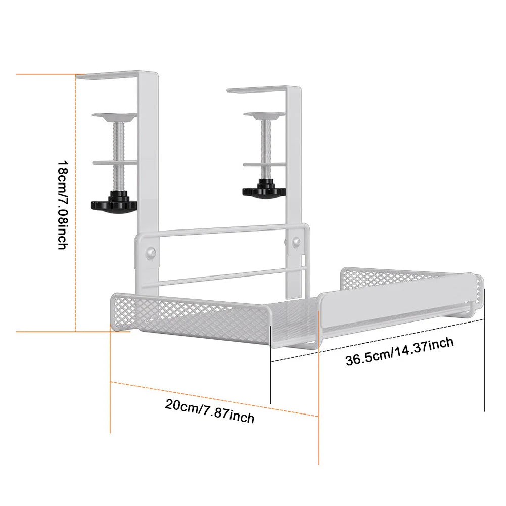 Under Table Cable Management Rack Heavy Duty Wire Management Tray Adjustable Thickness Under Desk Cord Organizer for Home Office