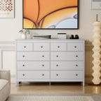 10 Drawer Dresser, 55" Modern White Dressers and Chests of Drawers