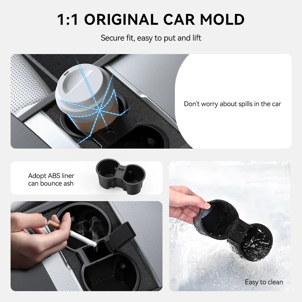 YZ For Tesla Model 3 Highland Model Y Juniper 2021-25 Center Armrest Hidden Storage Box Cup Holder Console Organizer accessories