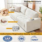 Modern 89" Sofa - Chenille, USB/Type-C, Removable Cover for Small Spaces