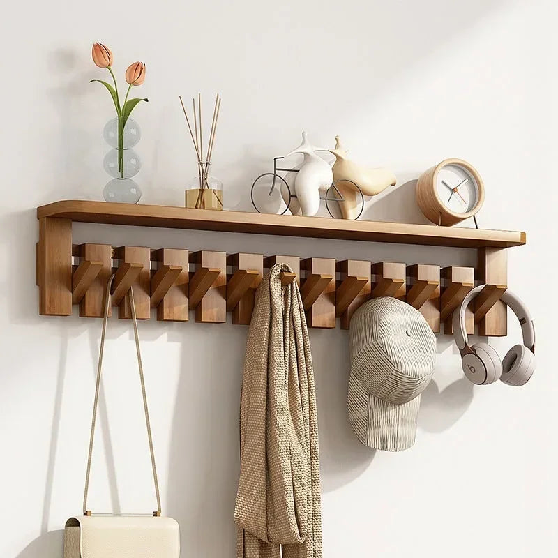 Solid Wood Modern Nordic Creative Wall Clothes Hanger Luxury Living Room Bedroom Clothes Racks Household Storage Home Furniture