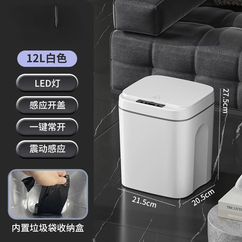 Automatic Paper Basket Touch Trash Bin for Kitchen Home Accessories Dustbin Bucket Intelligent Sensor Trash Can Smart Induction