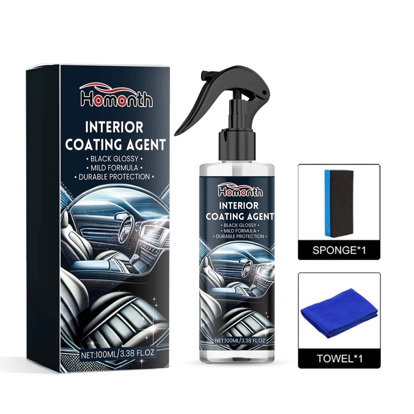 Car Interior Cleaner Removes Oil Dust From The Surface Instrument Panel Seat Leather Multi-Purpose Refurbishment Cleaning Agent