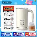 Cafelffe Electric Milk Frother Frothing Foamer Chocolate Mixer Cold/Hot Latte Cappuccino Fully Automatic Milk Warmer Cool 4-in-1