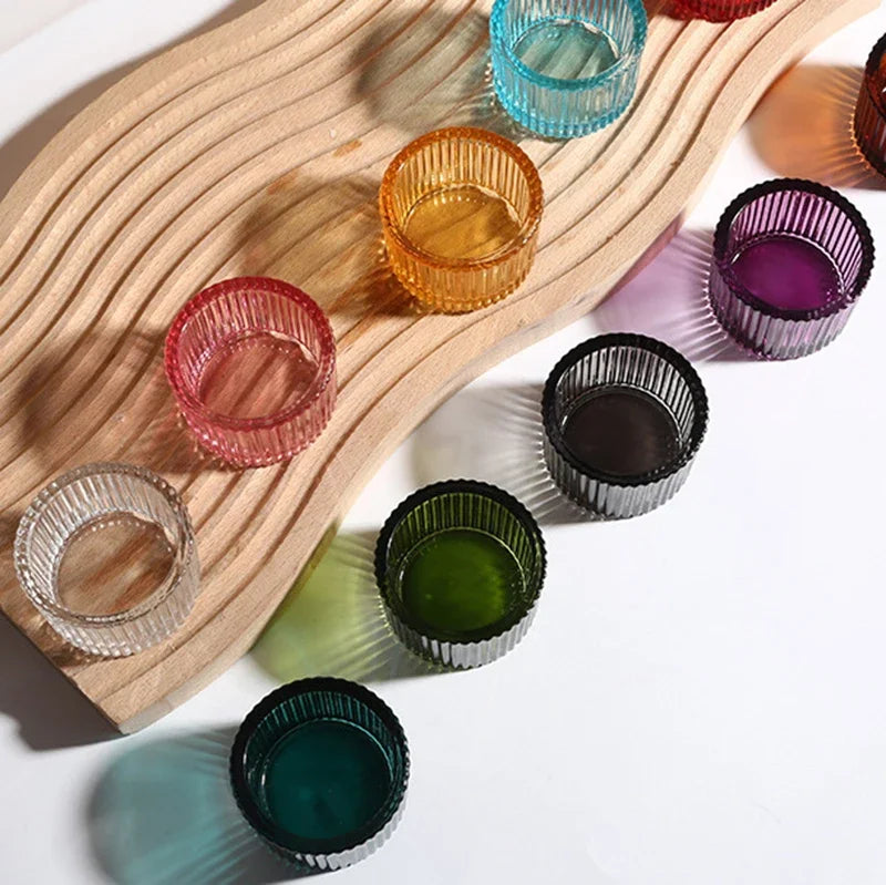 Pack of 10 Glass Small Tea Light Candle Holder for Home Decoration Modern Candlestick Holders Taper Candle Holders