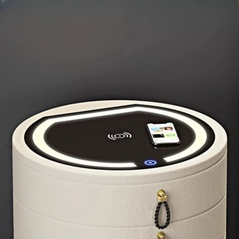leather lint Dresser storage cabinet integrated cabinet Dressing table Makeup vanity Equipped with Bluetooth speaker stool LED
