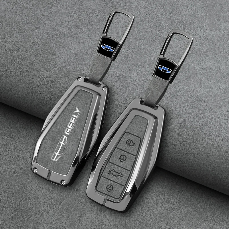 Alloy Car Key Cover Case for Geely Coolray X6 geometry c Emgrand Global kulrey Hawk GX7 okavango smart Remote Car Accessories