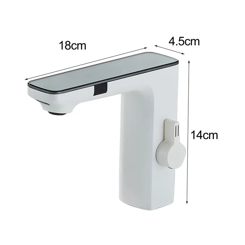 White Smart Dual Sensor Basin Faucet - Hot/Cold Deck Mount