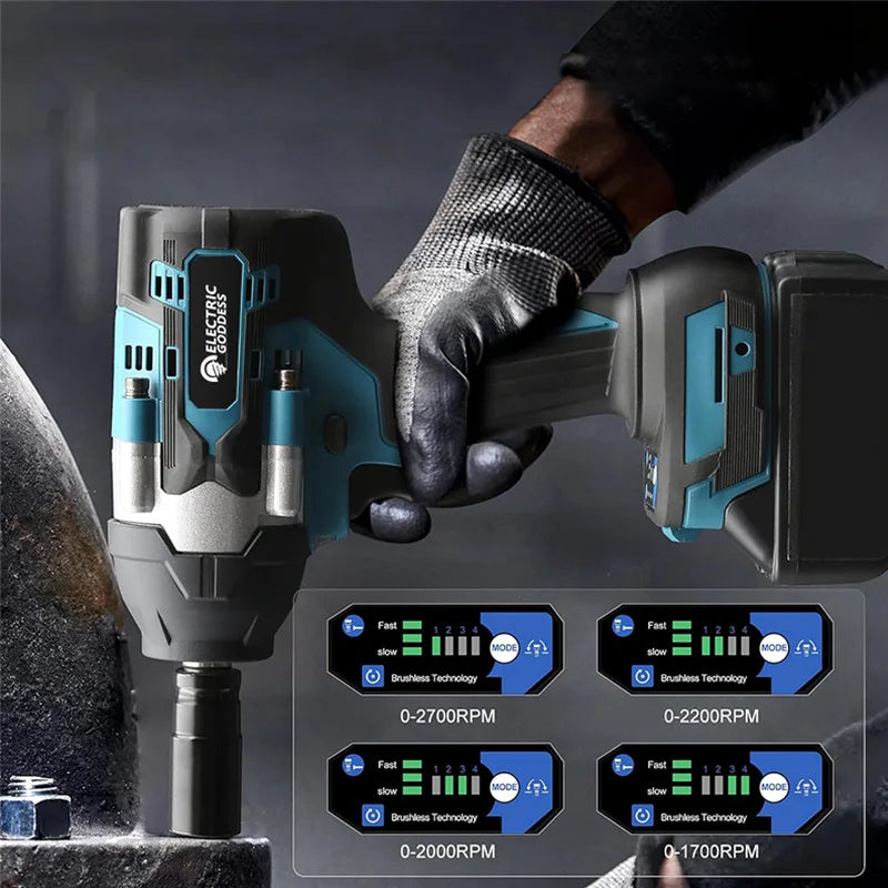 Electric Goddess Cordless Impact Wrench Torque Brushless Power Tool for Makita 21V Lithium-ion Battery