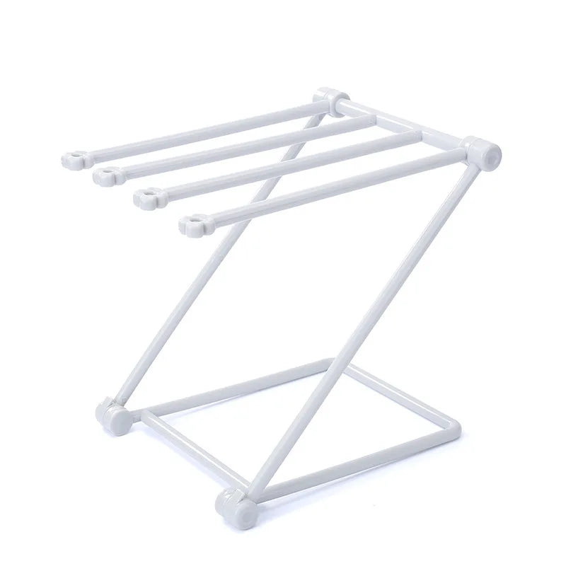 Foldable Kitchen Towel Rack Plastic Storage Rag Rack Vertical Desktop Dish Cloth Drain Shelf Multi-Function Kitchen Supplies