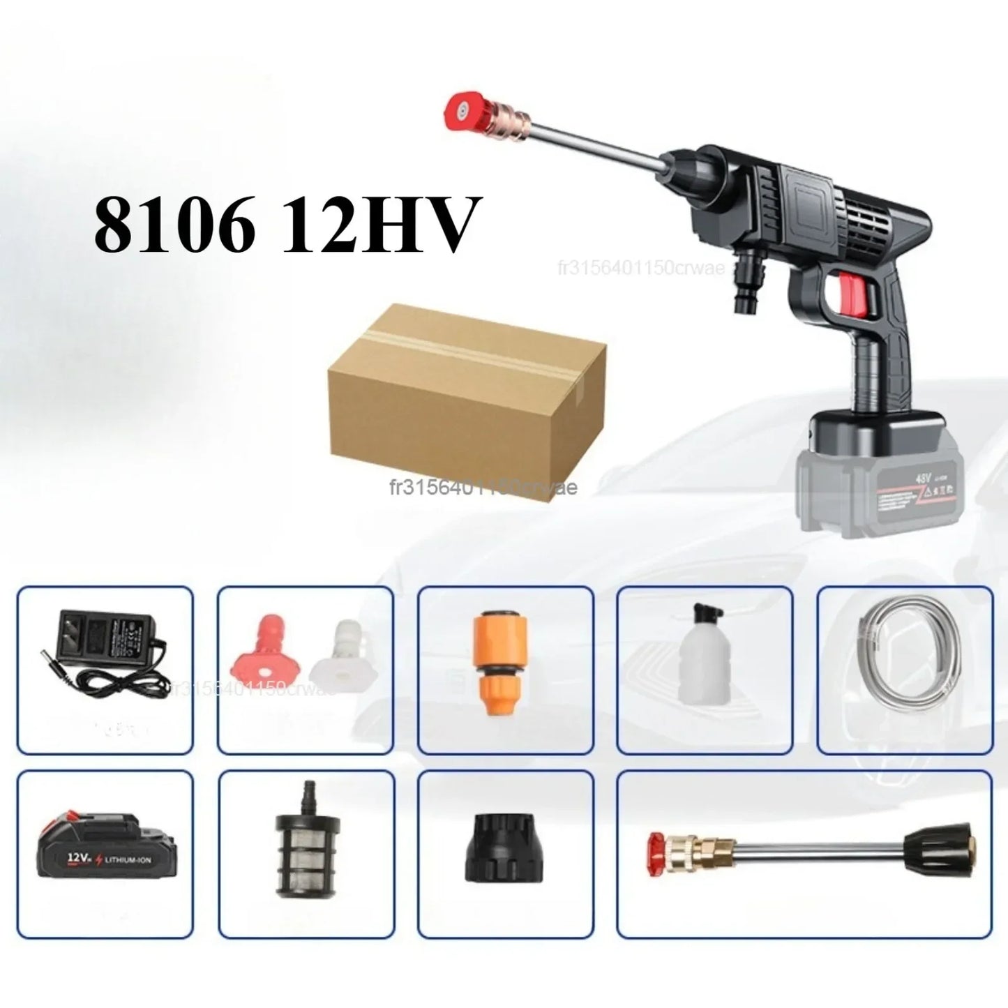 High pressure home car wash water gun electric car wash machine rechargeable wireless lithium battery car wash machine