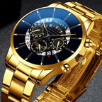 3pcs/1pcs men's fashionable quartz watch set, stainless steel strap, circular dial, date function, electronic drive,