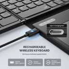 Mini Portable Folding Keyboard with Touchpad Foldable Bluetooth Keyboard Wireless Travel Keyboard for Windows/iOS/Android/PC