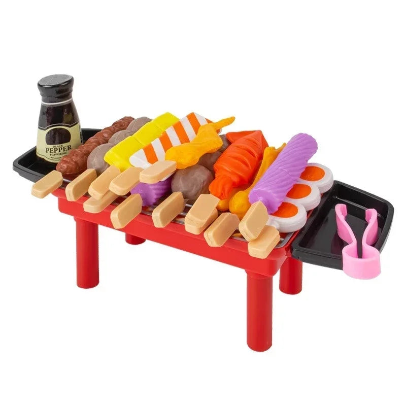 Children's Pretend Play Kitchen Toys Simulation Barbecue Cookware Cooking Food Role Play Educational Play House Toys