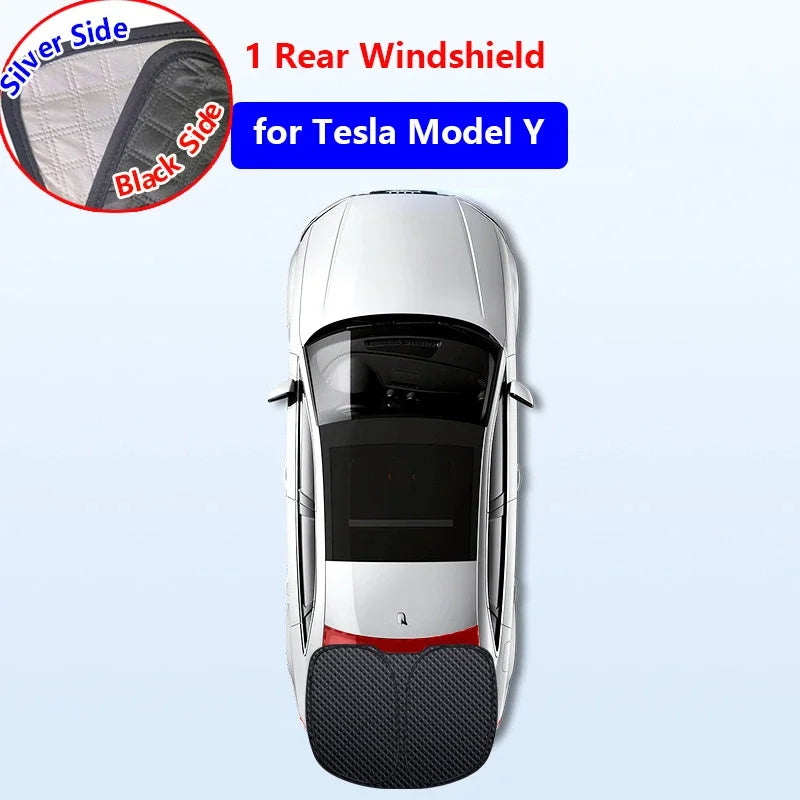 For Tesla Model 3 Highland 2024 Sunshade Accessories Silver Thick Sun Shade Tesla Model Y Juniper 2025 Window Windshield Shading