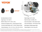 VEVOR Shallow Well Jet Pump 115 Volt Cast Iron / Stainless Steel Irrigation Water Pump for Agricultural Garden Irrigation System
