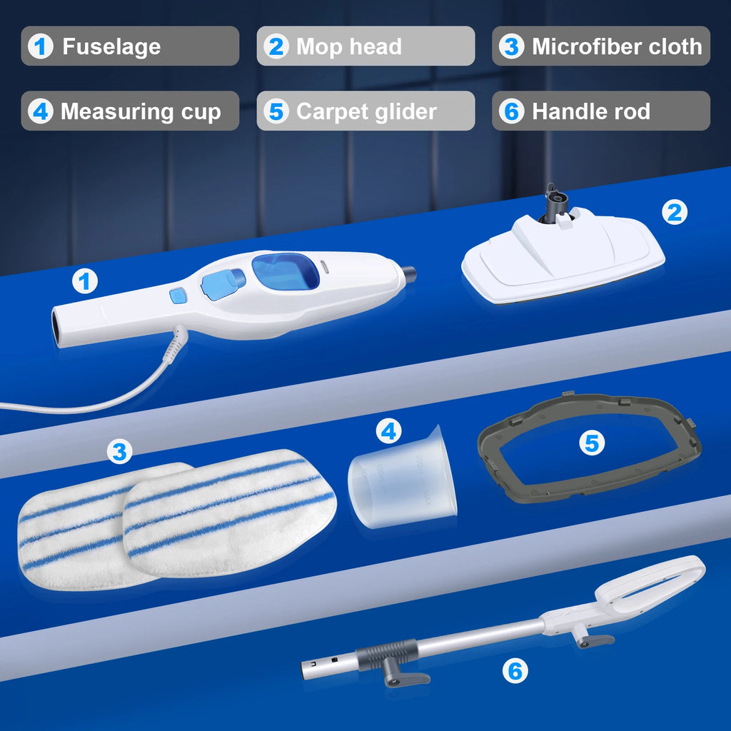 12 IN 1 Electric Steam Mop with 120 Degree Rotatable Head for Floor Cleaning,5000W Steam Cleaner 400ML Water Tank Handheld Mop