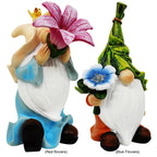 Resin Garden Gnome Sculpture with Solar Lights - Whimsical Outdoor Decor for Yard and Garden