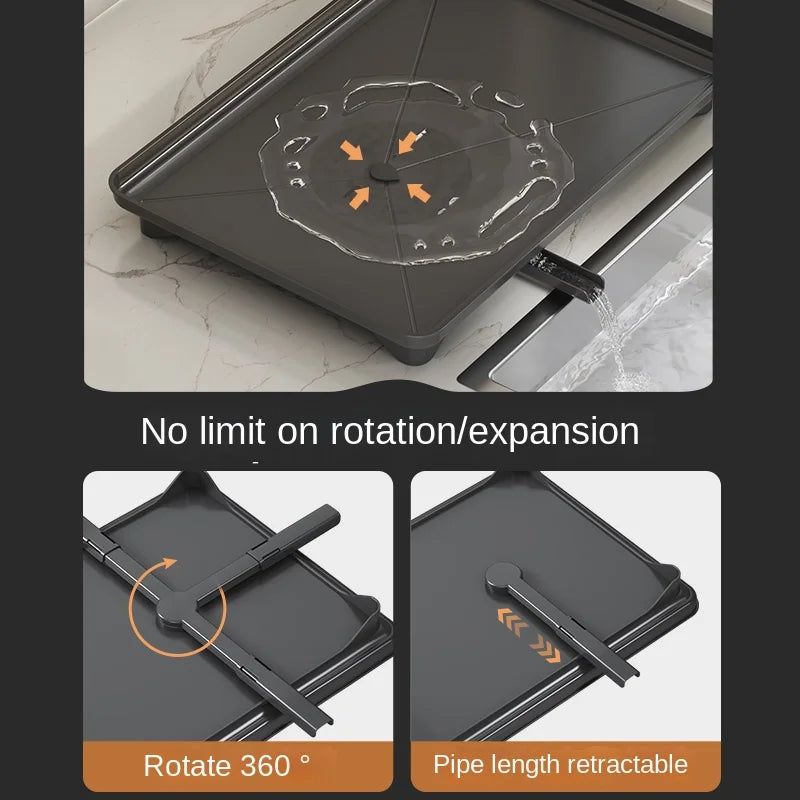 Self-drainage kitchen storage shelf for dishes and bowls, multifunctional foldable bowl and chopsticks storage, countertop drain