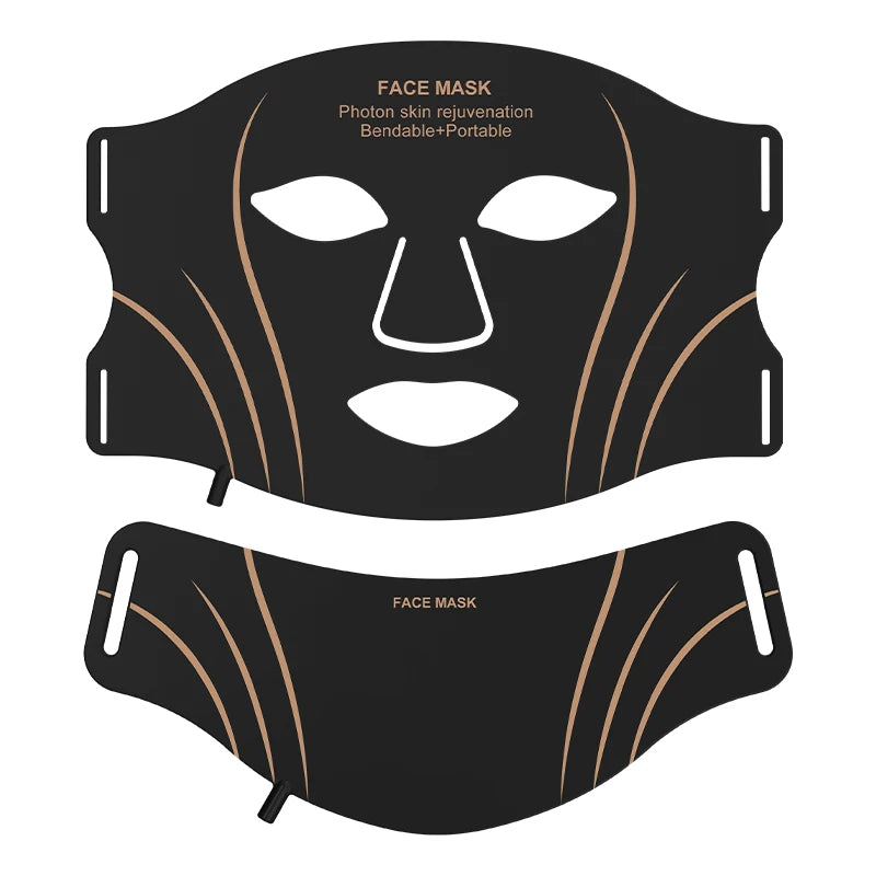 7 Color LED Face Mask with Neck Wireless Portable Red Light Therapy for Anti-Aging, Wrinkles, Skin Rejuvenation, Home Use