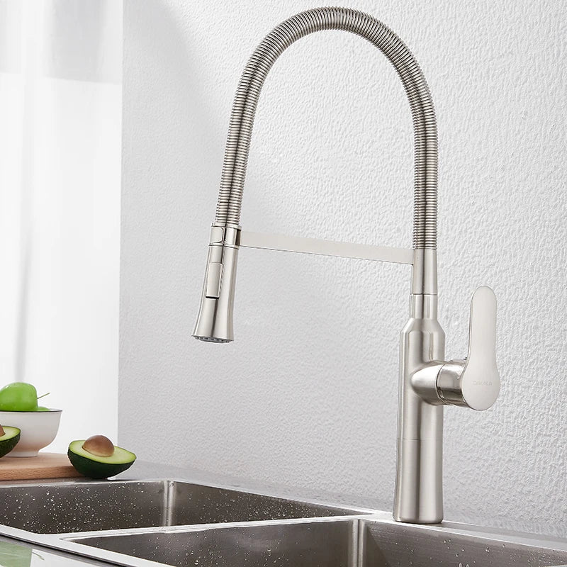 Classsic Design Black And Brush Nickel  Hot And Cold Water Chrome Basin Sink Square Cozinha Taps Mixers Torneira De Cozinha