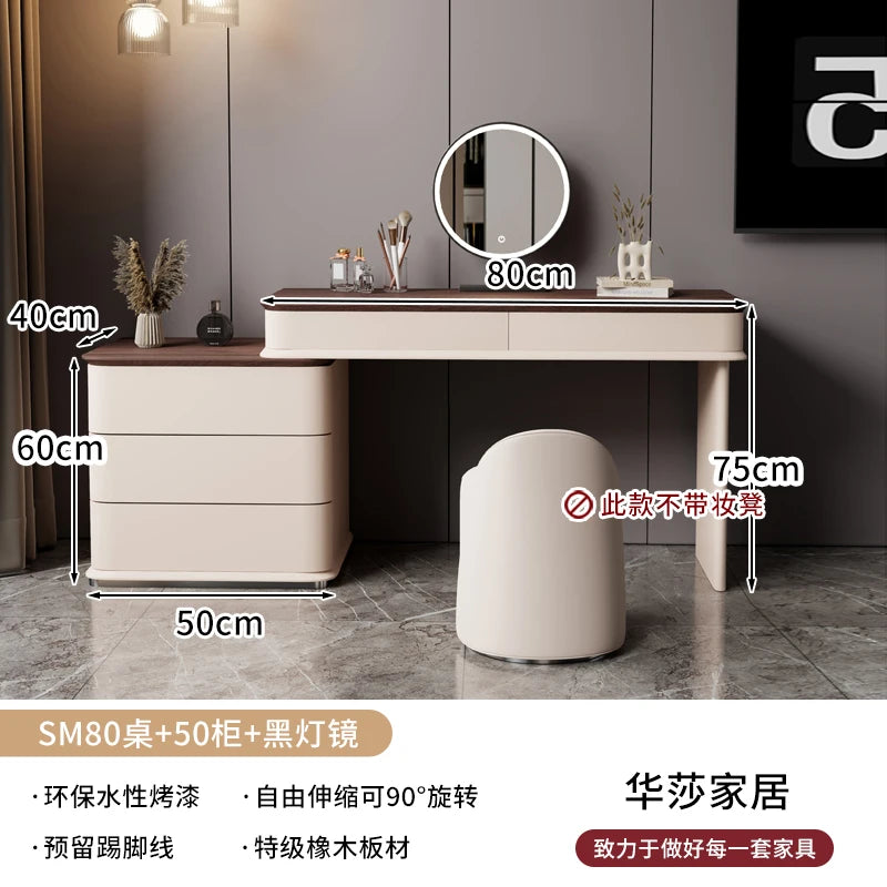 Makeup Mirror Wooden Dresser Set Bedroom Brown Natural Modern Vanity Dressers Nordic Storage Drawer Coiffeuse House Accessories