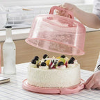 Kitchen PP Transparent Round Fresh-keeping Storage Boxs Portable Portable Plastic Cake Box 8-inch Birthday Cake Baking Box Home