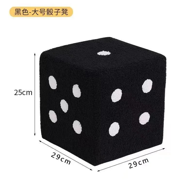 Creative Cubic Imitation Lamb Wool Funny Shoes Stool Bedroom Decorative Dices Stool Living Room Mobile Furniture Home Decoration