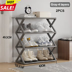 Home Shoe Shelf Organizer Sturdy 4 Tier Shoe Rack Foldable Dustproof Storage for Entryway Bedroom Closet Space Saving Organizer