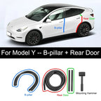 For Tesla Model Y 2021-2024 Door Seal Strip Kit Soundproof Rubber Weatherstrip for Model 3 B-Pillar Sealing Set Noise Reduction