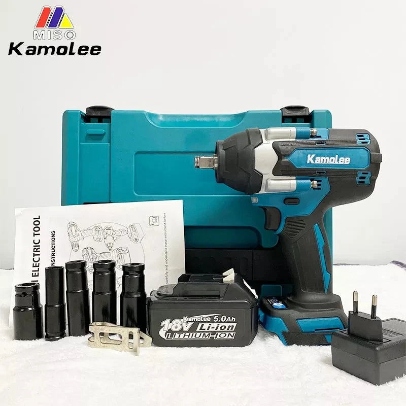 Kamolee DTW700 1800NM Cordless Impact Wrench Brushless 18V 1/2" For Car/Truck Repair