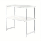 Kitchen Counter Shelves, Cabinet organizers and Storage, Pantry Storage Shelf Organizer, Kitchen Cabinet Organizer, White